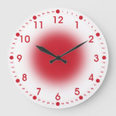 Neon Red on White Große Wanduhr (Vorderseite)