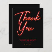 Neon Red Orange Glow Vielen Dank Einladung (Vorne/Hinten)