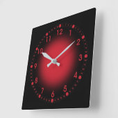 Neon Red Quadratische Wanduhr (Winkel)