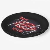 Neon Red Thirtieth Birthday Party Pappteller (Schrägansicht)