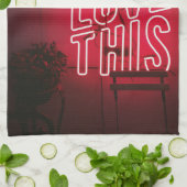 Neon Red Weihnachten Liebe Diese Küche Geschirrtuch (Gefaltet)