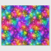 Neon-Regenbogen-Bokeh-Lichter Abstract Geschenkpapier (Flach)