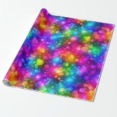 Neon-Regenbogen-Bokeh-Lichter Abstract Geschenkpapier (Ungerollt)