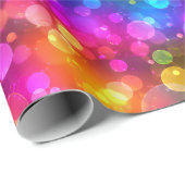 Neon-Regenbogen-Bokeh-Lichter Abstract Geschenkpapier (Rolleneckpunkt)
