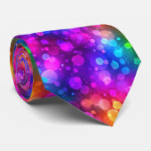 Neon-Regenbogen-Bokeh-Lichter Abstract Krawatte (Gerollt)