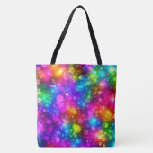 Neon-Regenbogen-Bokeh-Lichter Abstract Tasche (Vorderseite)