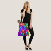 Neon-Regenbogen-Bokeh-Lichter Abstract Tasche (Am Model)