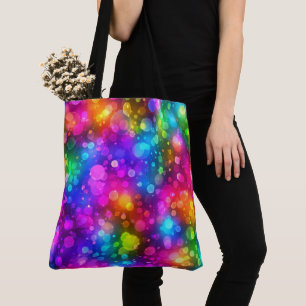 Neon-Regenbogen-Bokeh-Lichter Abstract Tasche