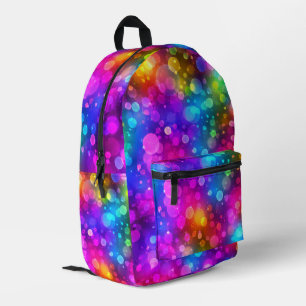Neon-Regenbogen-Bokeh-Lichter abstrakt Bedruckter Rucksack