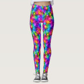 Neon-Regenbogen-Bokeh-Lichter abstrakt Leggings (Vorderseite)