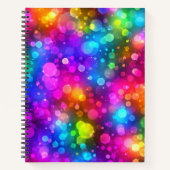 Neon-Regenbogen-Bokeh-Lichter abstrakt Notizblock (Vorderseite)