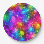 Neon-Regenbogen-Bokeh-Lichter abstrakt Pappteller (Vorderseite)