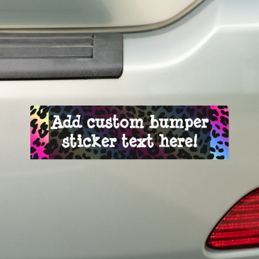 Neon-Regenbogen-Leopard-Muster - Druck Autoaufkleber (Auf Auto)