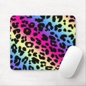Neon-Regenbogen-Leopard-Muster - Druck Mousepad (Mit Mouse)