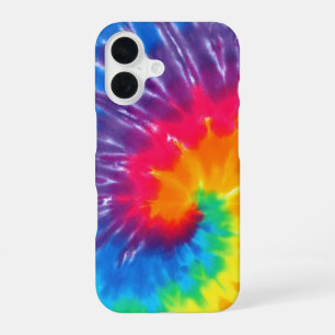 Neon-Regenbogen-Retro-Tie-Dye-Design iPhone 16 Hülle