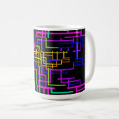 Neon-Regenbogen-Schaltkreis Kaffeetasse (VorderseiteRechts)
