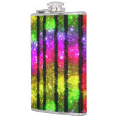 Neon-Regenbogen-Schimmer-Streifen Flachmann (Links)