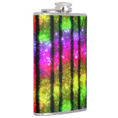 Neon-Regenbogen-Schimmer-Streifen Flachmann (Rechts)