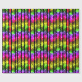 Neon-Regenbogen-Schimmer-Streifen Geschenkpapier (Flach)