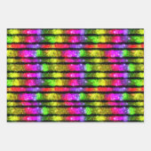 Neon-Regenbogen-Schimmer-Streifen Geschenkpapier Set (Vorderseite 2)