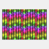 Neon-Regenbogen-Schimmer-Streifen Geschenkpapier Set (Vorderseite)