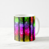 Neon-Regenbogen-Schimmerstreifen Kaffeetasse (VorderseiteRechts)