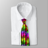 Neon-Regenbogen-Schimmerstreifen Krawatte (Gebunden)