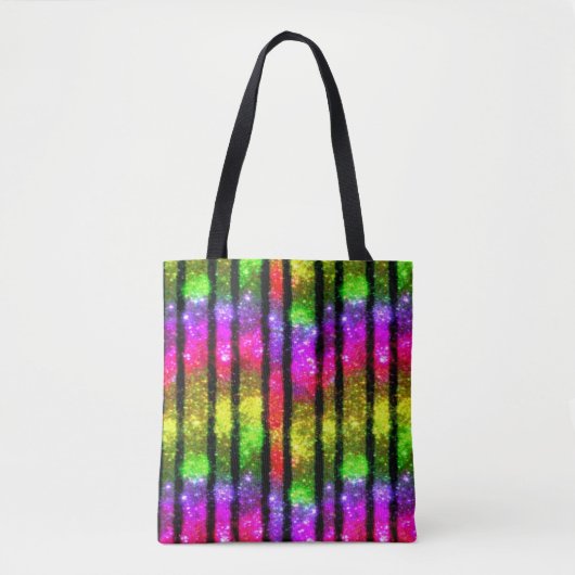 Neon-Regenbogen-Schimmerstreifen Tasche (Vorderseite)