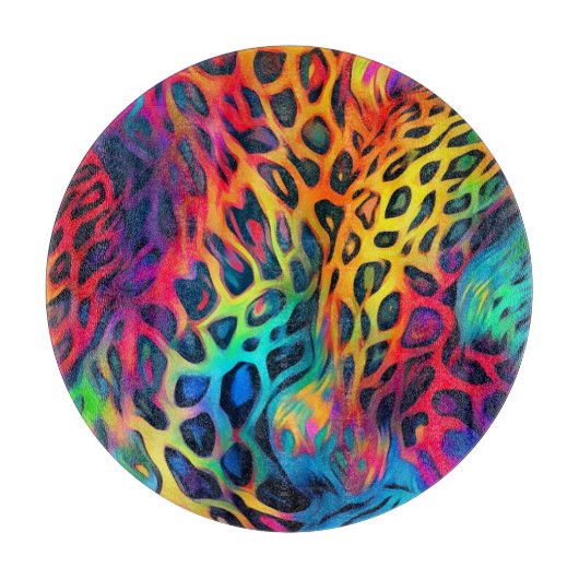 Neon-Regenbogen-Schneidbrett Schneidebrett (Vorderseite)