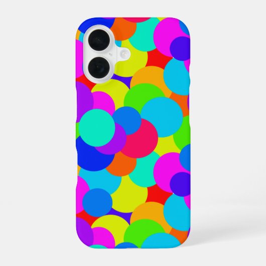 Neon-Regenbogen-Spaß-Blasen iPhone 16 Hülle (Rückseite)
