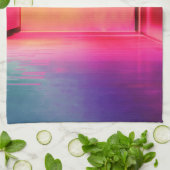 Neon Regenbogenhalle Geschirrtuch (Gefaltet)