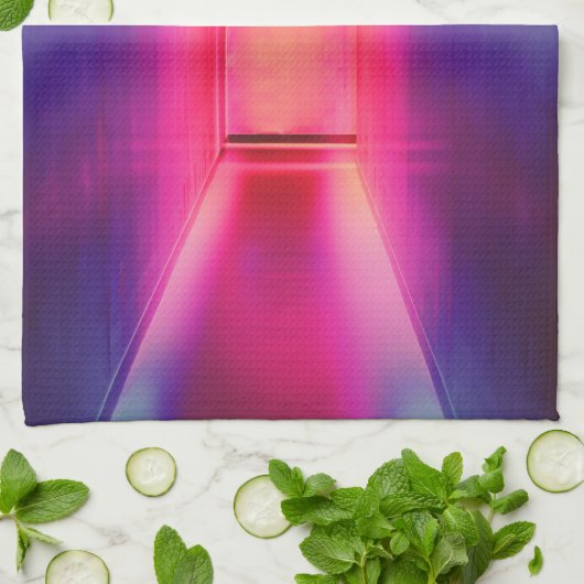 Neon Regenbogenhalle Geschirrtuch (Gefaltet)