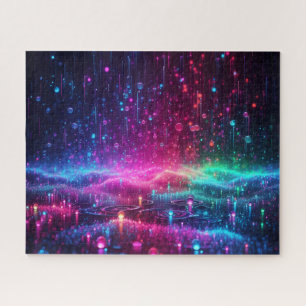Neon-Regentropfen Puzzle