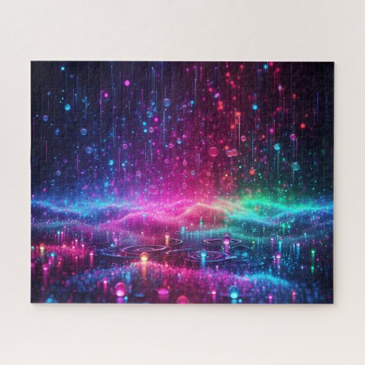 Neon-Regentropfen Puzzle (Horizontal)