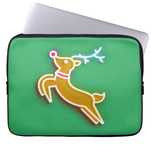 Neon Reindeer Laptopschutzhülle (Vorderseite)