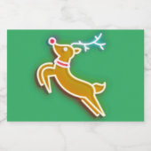 Neon Reindeer Schaumweinetikett (Einzelnes Label)