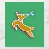 Neon Reindeer Weinetikett (Einzelnes Label)