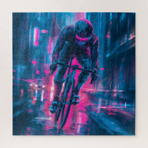 Neon Rennradfahrer Puzzle