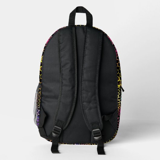 Neon Reptile Fun Monogram Bedruckter Rucksack (Rückseite)