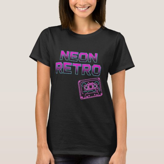NEON RETRO - 80er Arcade Synthwave Cassette T - Sh T-Shirt (Vorderseite)
