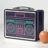 Neon Retro Cassette Player Individuelle Name Metall Brotdose (Beispiel)
