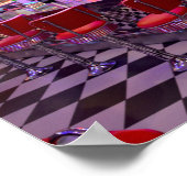 Neon Retro Diner Schwarz-weiß geprüft Poster (Ecke)