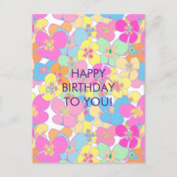 Neon Retro Floral Pink Geburtstag