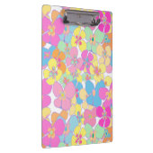 Neon Retro Floral Pink Klemmbrett (Rechts)