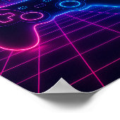 Neon Retro Gamepad — Synthwave Poster (Ecke)