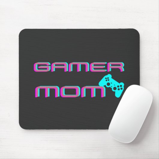 Neon-Retro-Gamer-Mama Mousepad (Mit Mouse)