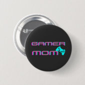 Neon Retro Gamer Mom Button (Vorne & Hinten)