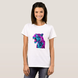 Neon Retro Jaguar - Lebhafter Synthwave 80er Anima T-Shirt