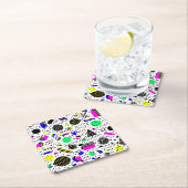 Neon Retro Memphis Geometric Chaos Pattern Rechteckiger Pappuntersetzer (Vor Ort)