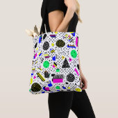Neon Retro Memphis Geometric Chaos Pattern Tasche (Von Nahem)